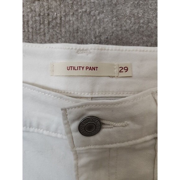 Levis Utility Ankle Pants Womens 29 Cream White Chino Stretch NEW - Picture 8 of 11